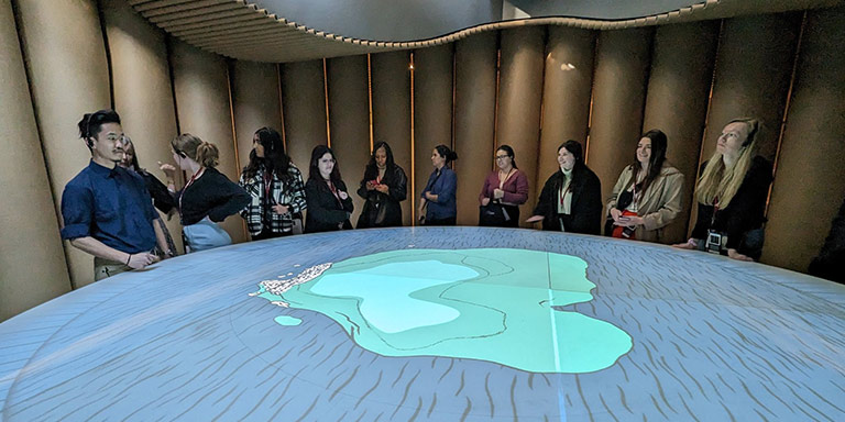 study abroad students on a tour