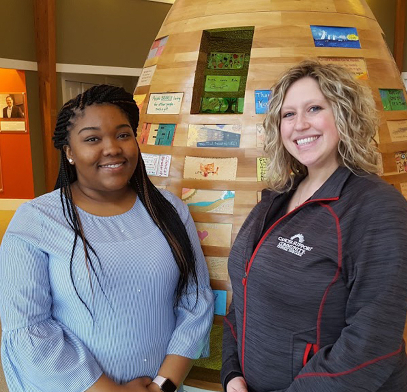 health services management alumna Kelsey Singleton with fsph student Te'Nia Jackson