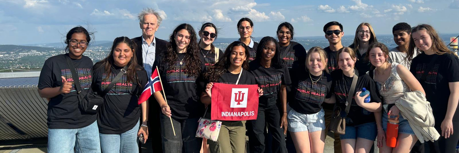 study abroad students pose for group photo in norway