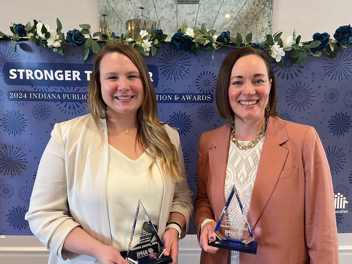 Andrea Janota and Valerie Yeager with their IPHA awards