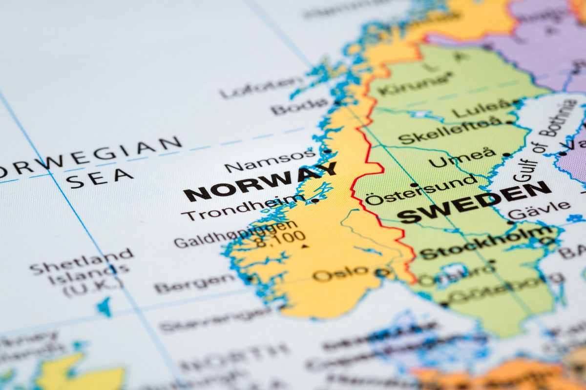 map of norway and sweden