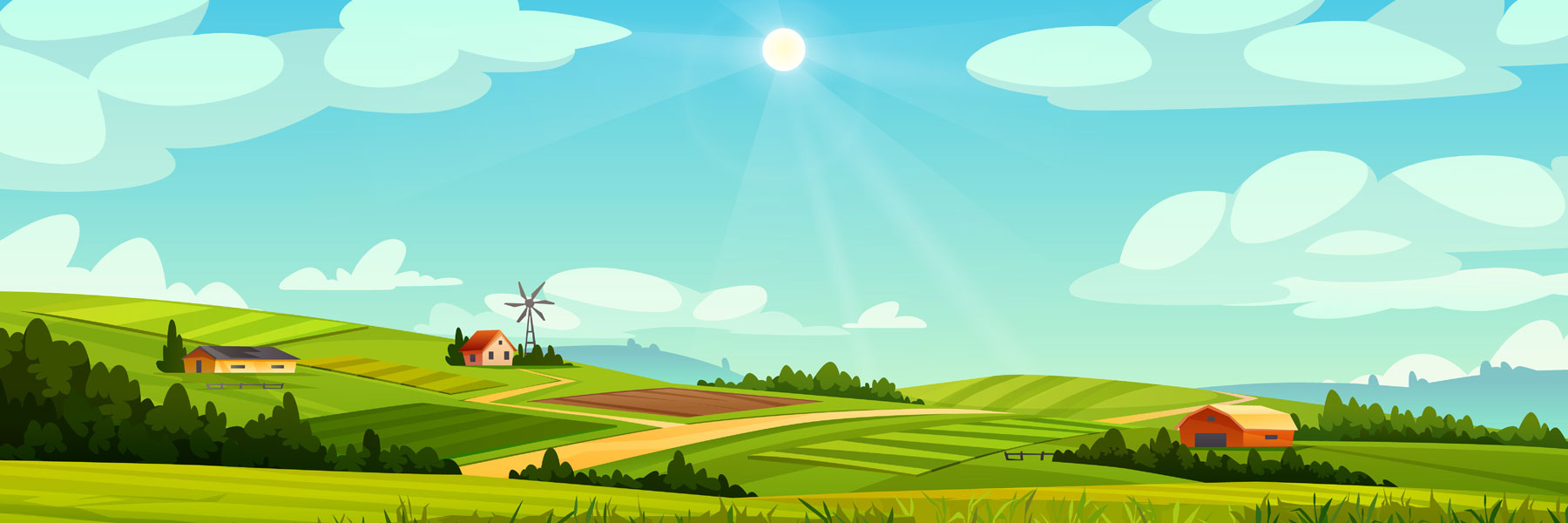 cartoon drawing of open countryside