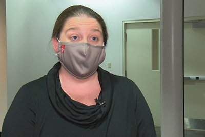 Ashley Robertson wearing mask