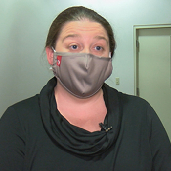 Ashley Robertson in mask